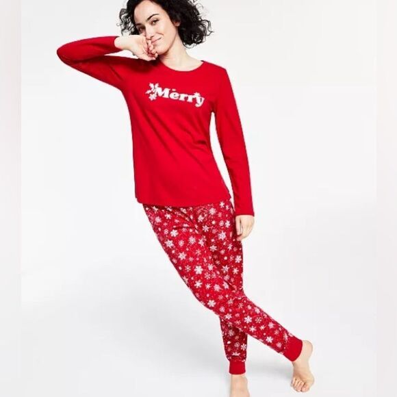 Family Pjs. Matching Women's Merry Snowflake Mix It Family Pajama Set, Size S - Picture 6 of 6